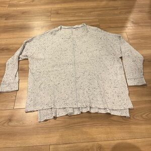 American Eagle Outfitters Light Heather Gray Speckled Knit Top